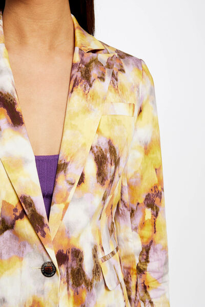 Veste droite imprimé abstrait multico femme