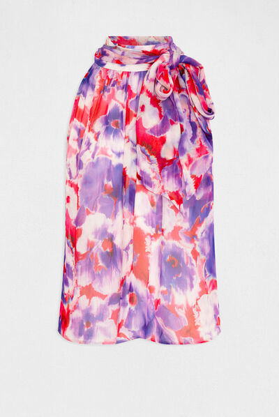 Blouse sans manches imprimé floral multico femme