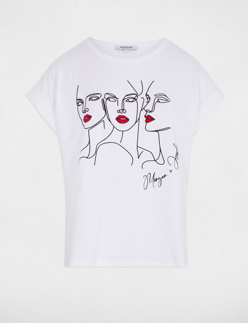 T-shirt à inscription blanc femme