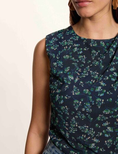 D&eacute;bardeur drap&eacute; sans manches multicolore femme