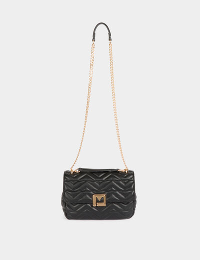Sac matelassé boucle M noir femme