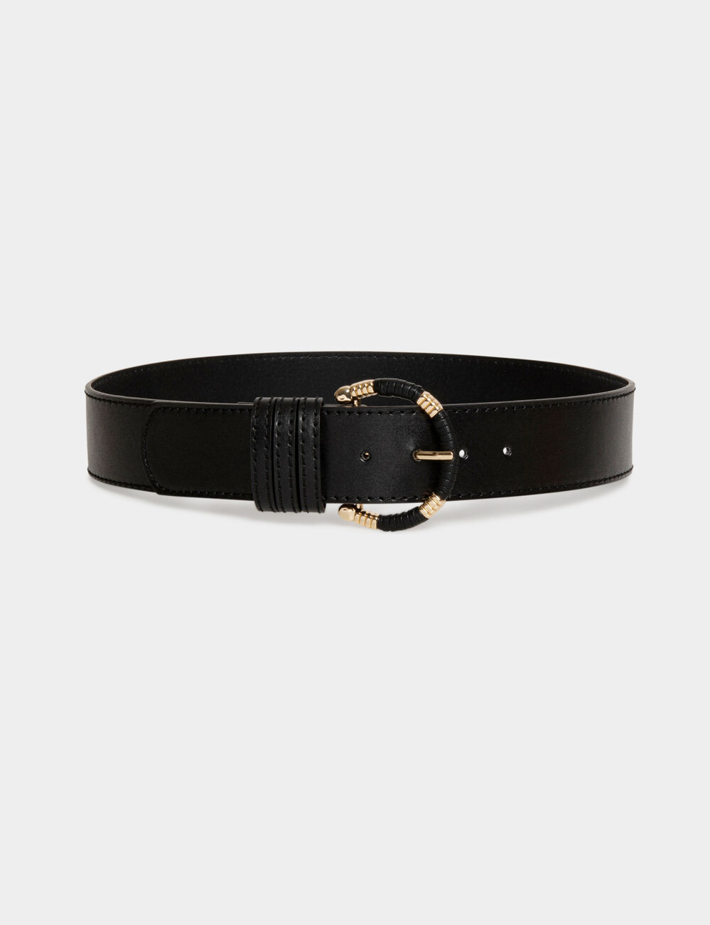 Ceinture boucle enveloppée noir femme