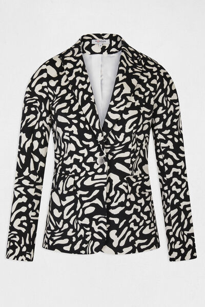 Veste cintrée imprimé abstrait multico femme
