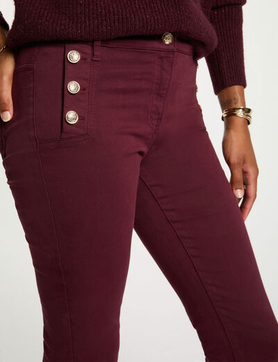 Pantalon bootcut prune femme
