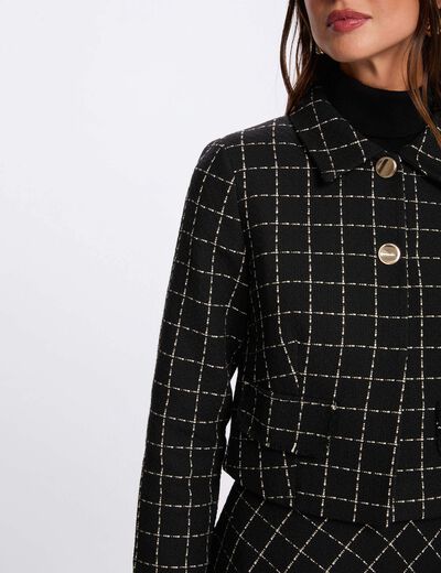 Veste courte ajust&eacute;e noir femme