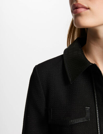 robe courte ajustee tweed noir femme Robe courte ajustée tweed noir femme