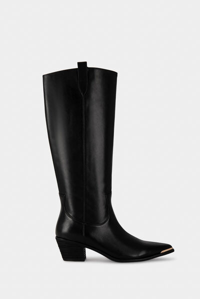 Bottes hautes à talons noir femme