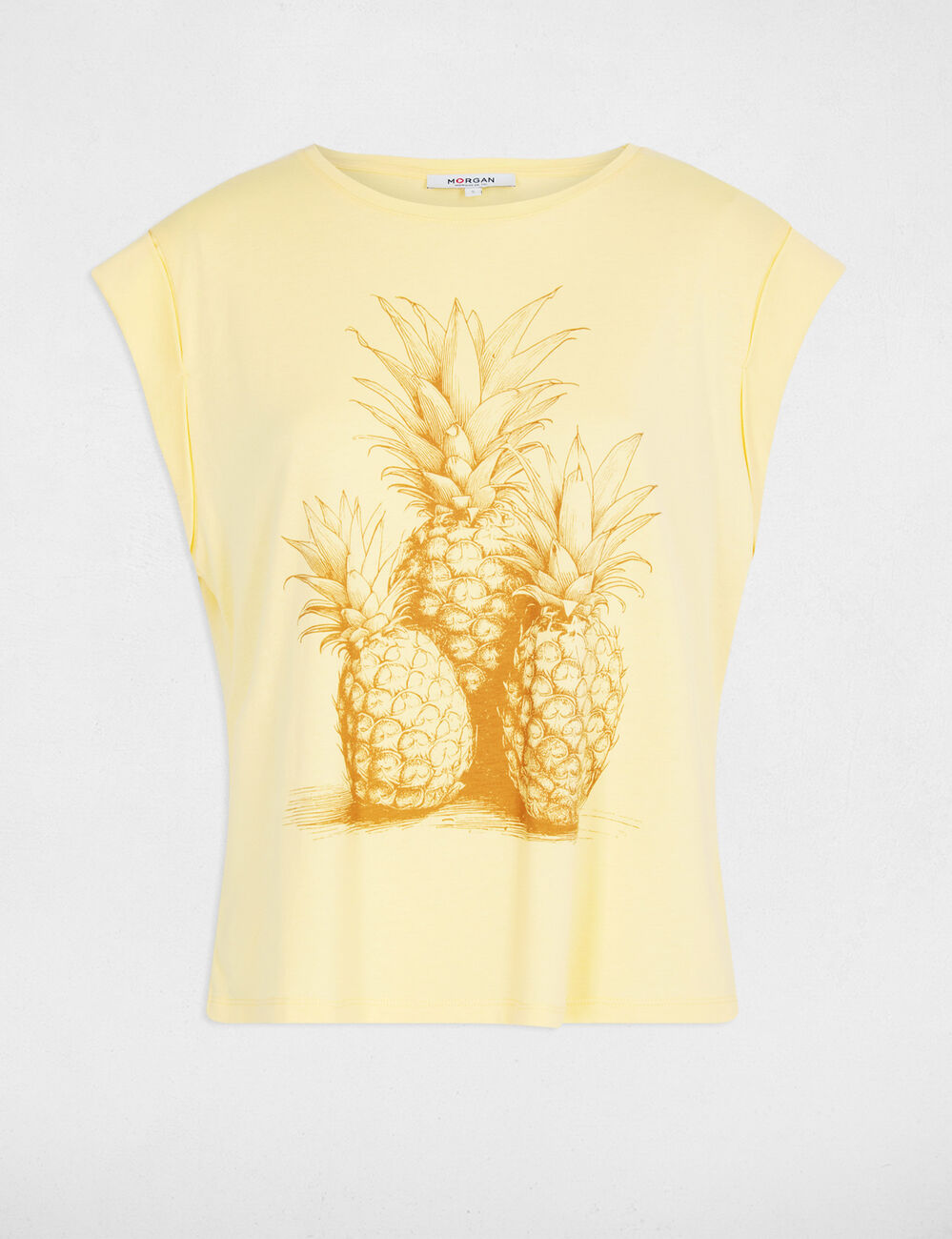 T-shirt sans manches jaune clair femme