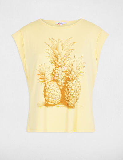 T-shirt sans manches jaune clair femme