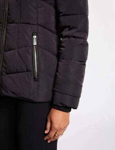 Doudoune courte ajust&eacute;e noir femme