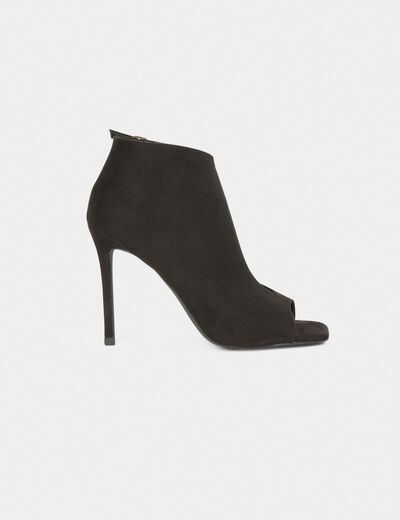 Sandales à talons demi-ouvertes noir femme