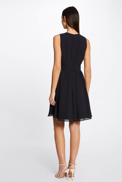 Robe patineuse avec détail chaîne marine femme