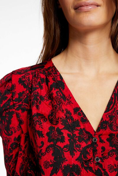 Chemise manches 3/4 imprimé cachemire multico femme