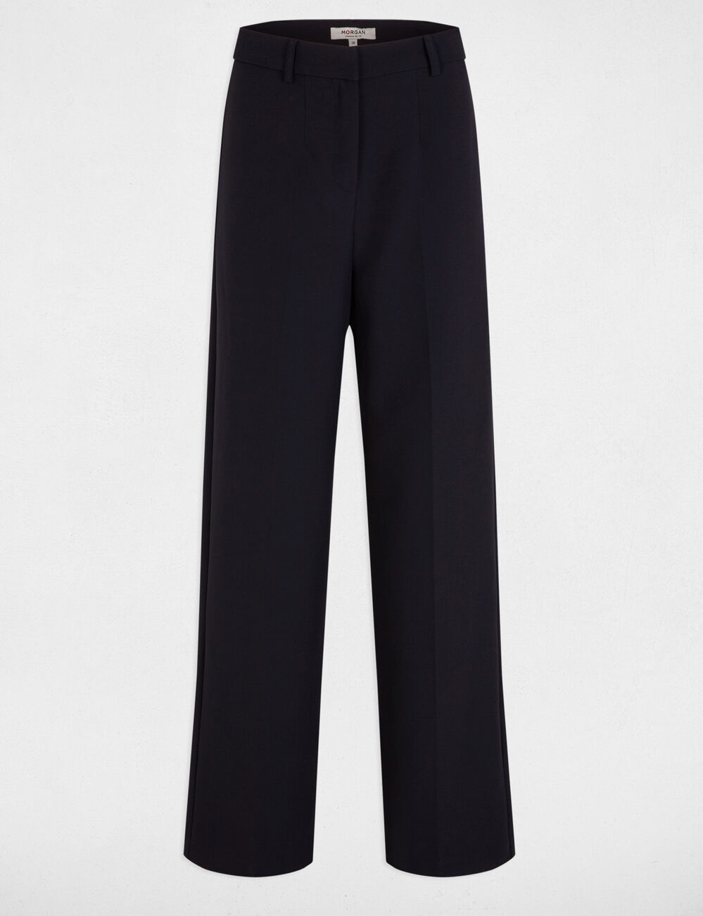 Pantalon droit à pinces bleu marine femme