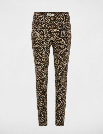 pantalon slim imprime leopard multicolore femme Pantalon slim imprimé léopard multicolore femme