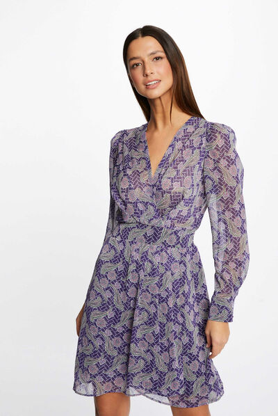 Robe trapèze imprimé cachemire multico femme