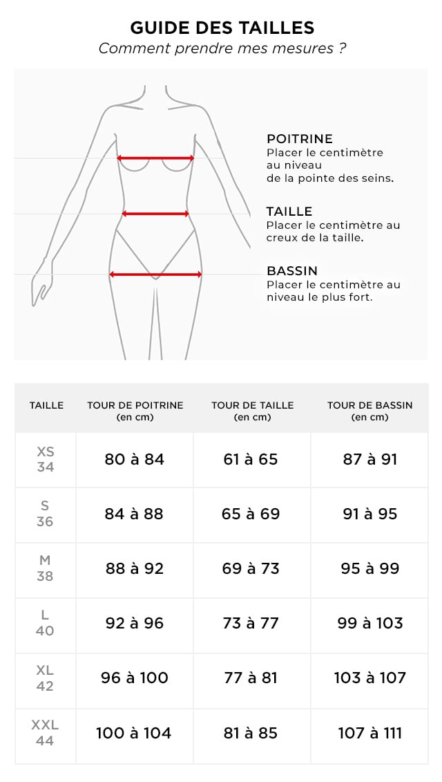 Guide des tailles Vêtements