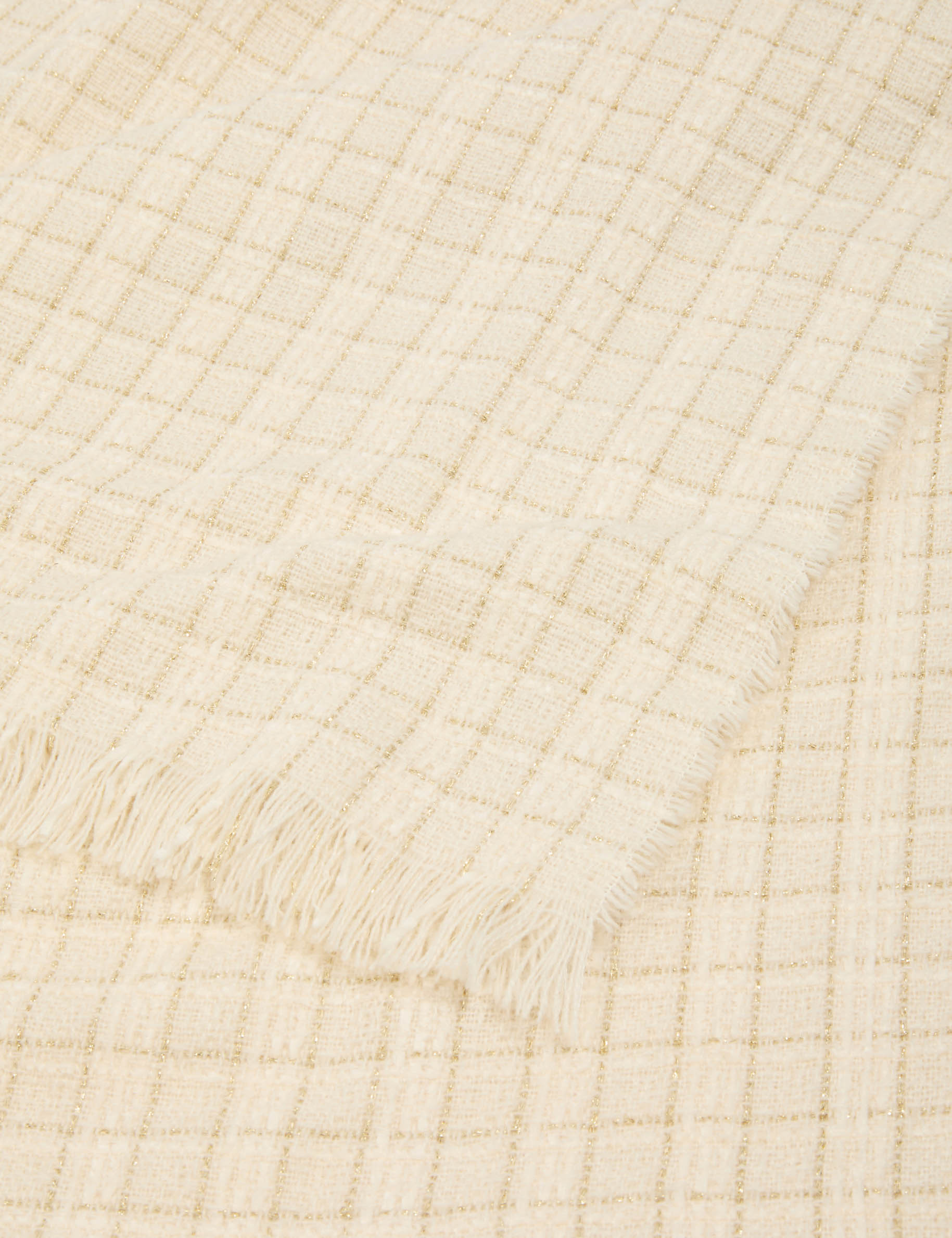 &Eacute;charpe tweed ivoire femme