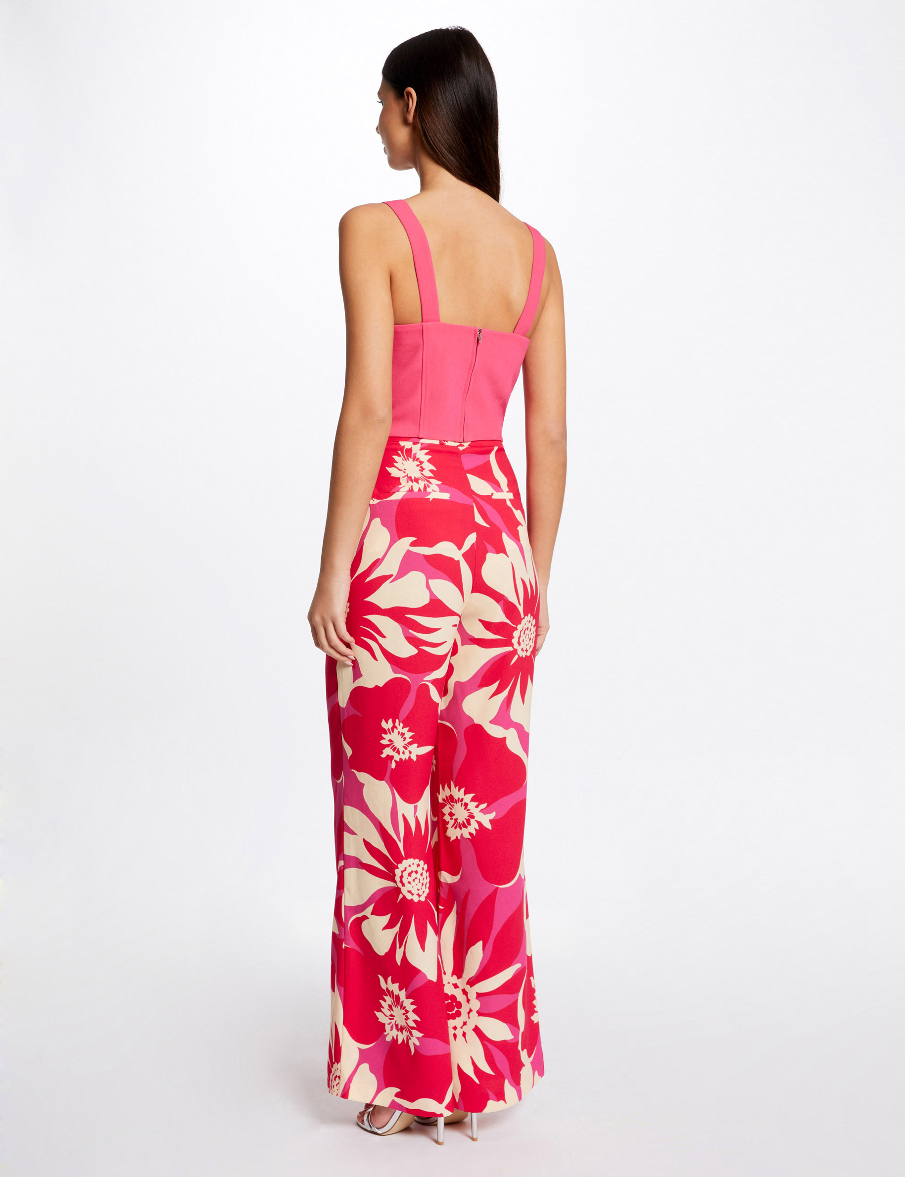 Bustier crop top zippé rose moyen femme Bustier crop top zippé rose moyen femme