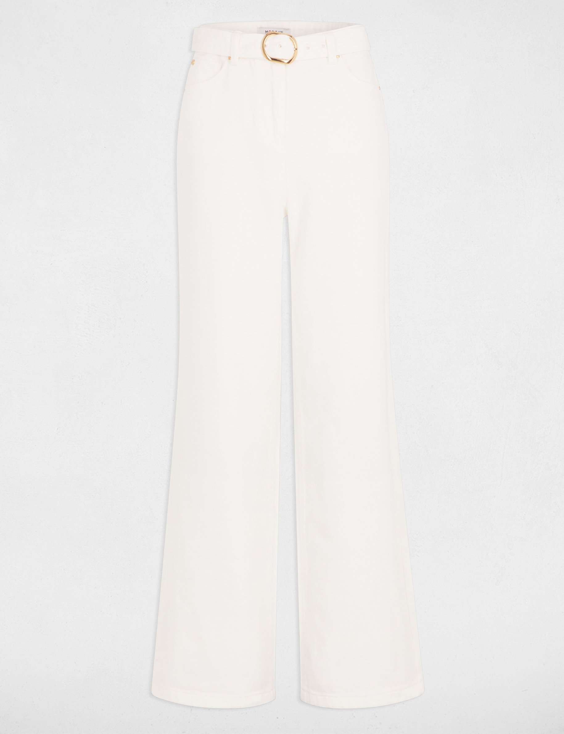 jeans jambe large ceinture blanc femme Jeans jambe large ceinturé blanc femme