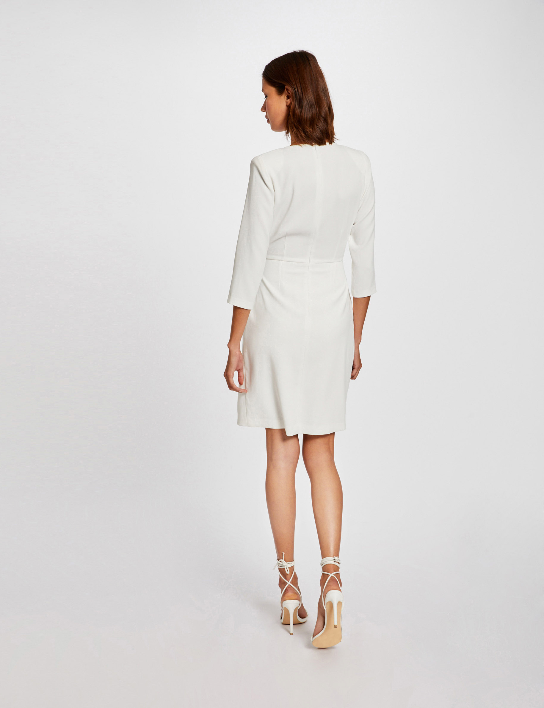 robe portefeuille avec boucle ecru femme Robe portefeuille avec boucle ecru femme
