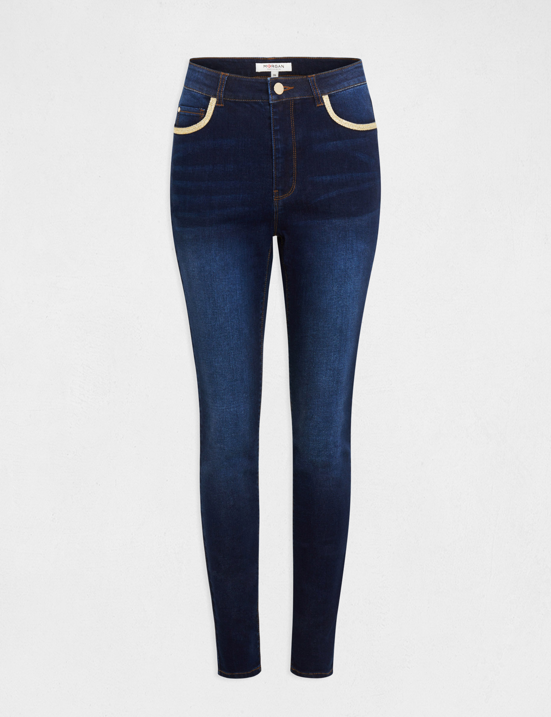 jeans skinny a bandes metallisees jean brut femme Jeans skinny à bandes métallisées jean brut femme
