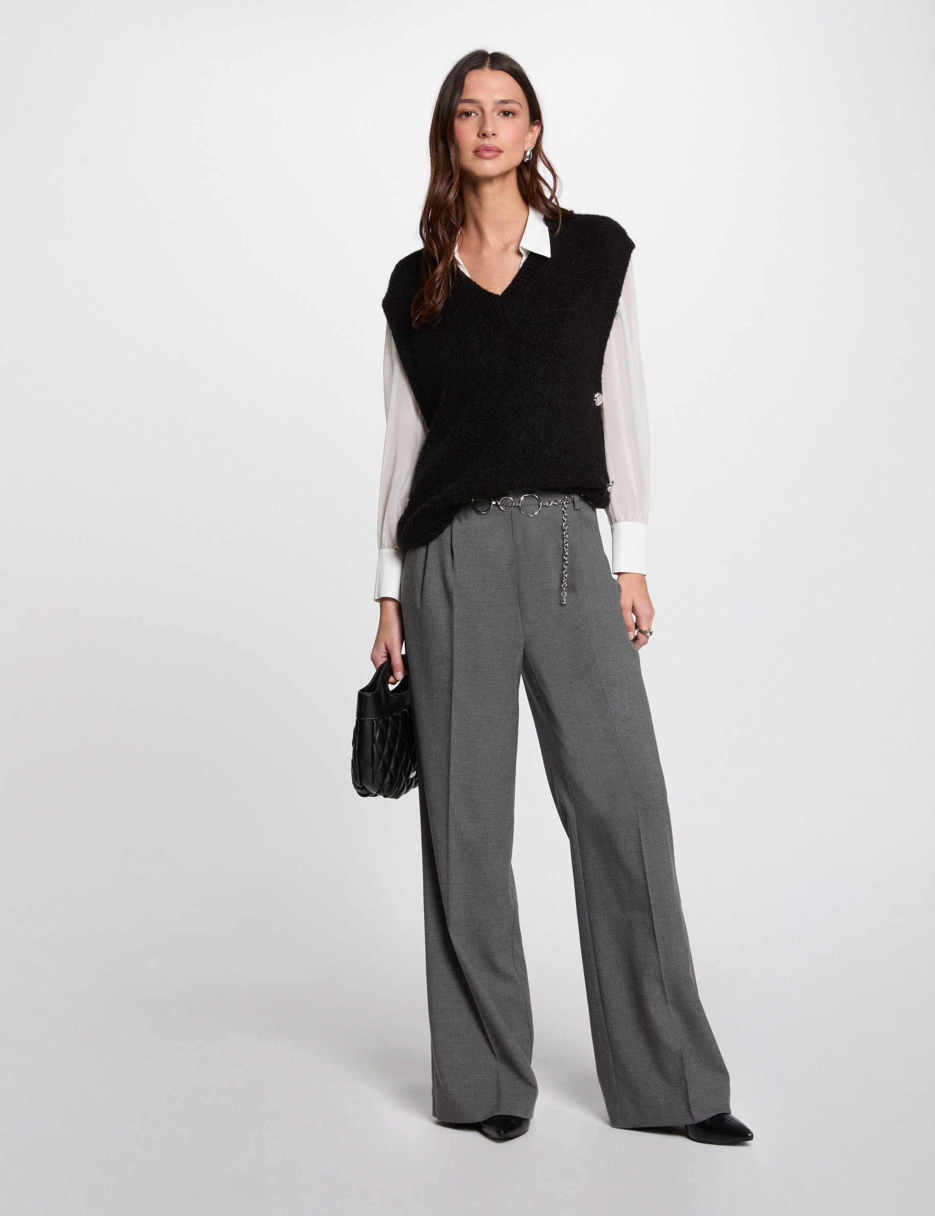 pull sans manches noir femme Pull sans manches noir femme