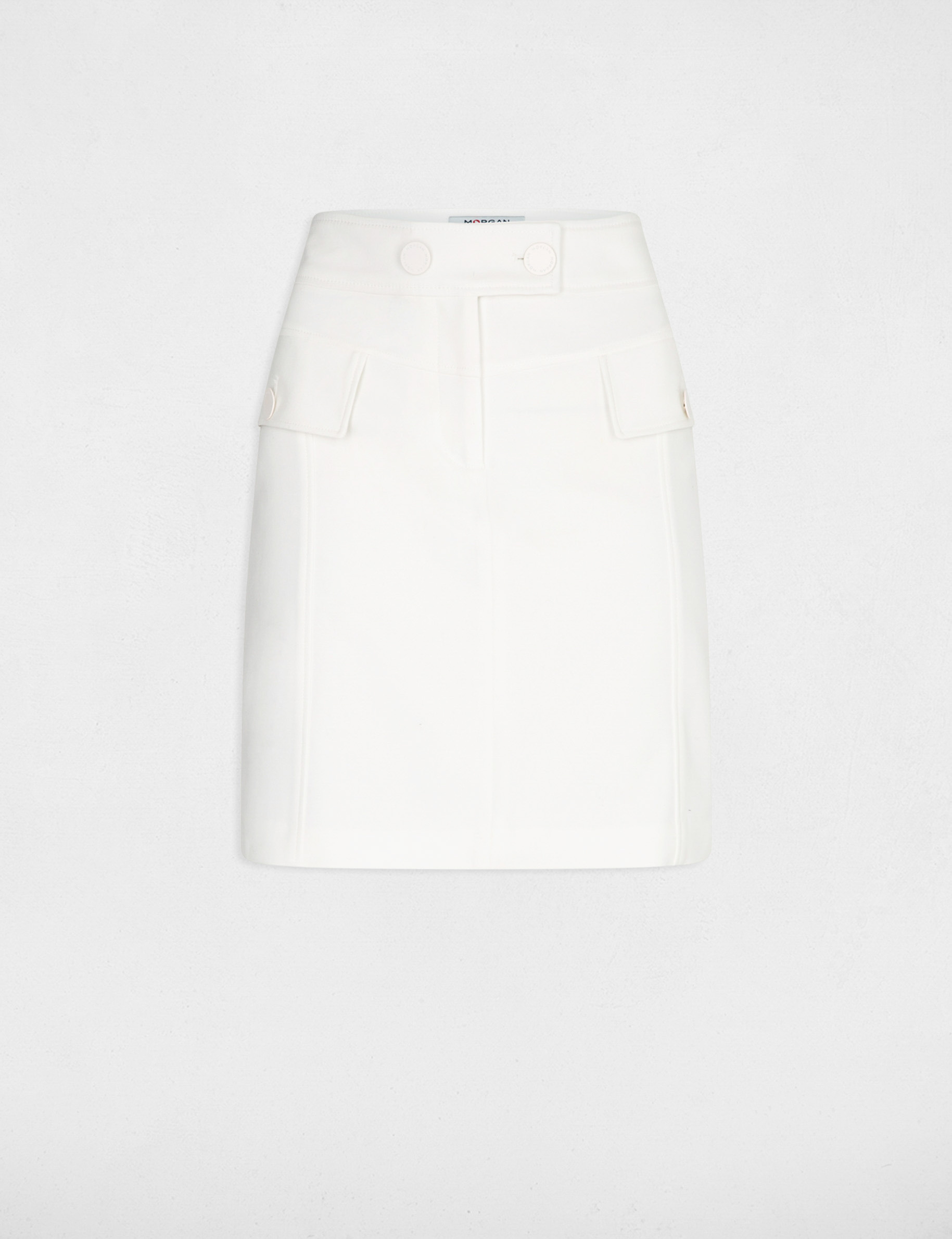 jupe courte droite ecru femme Jupe courte droite ecru femme