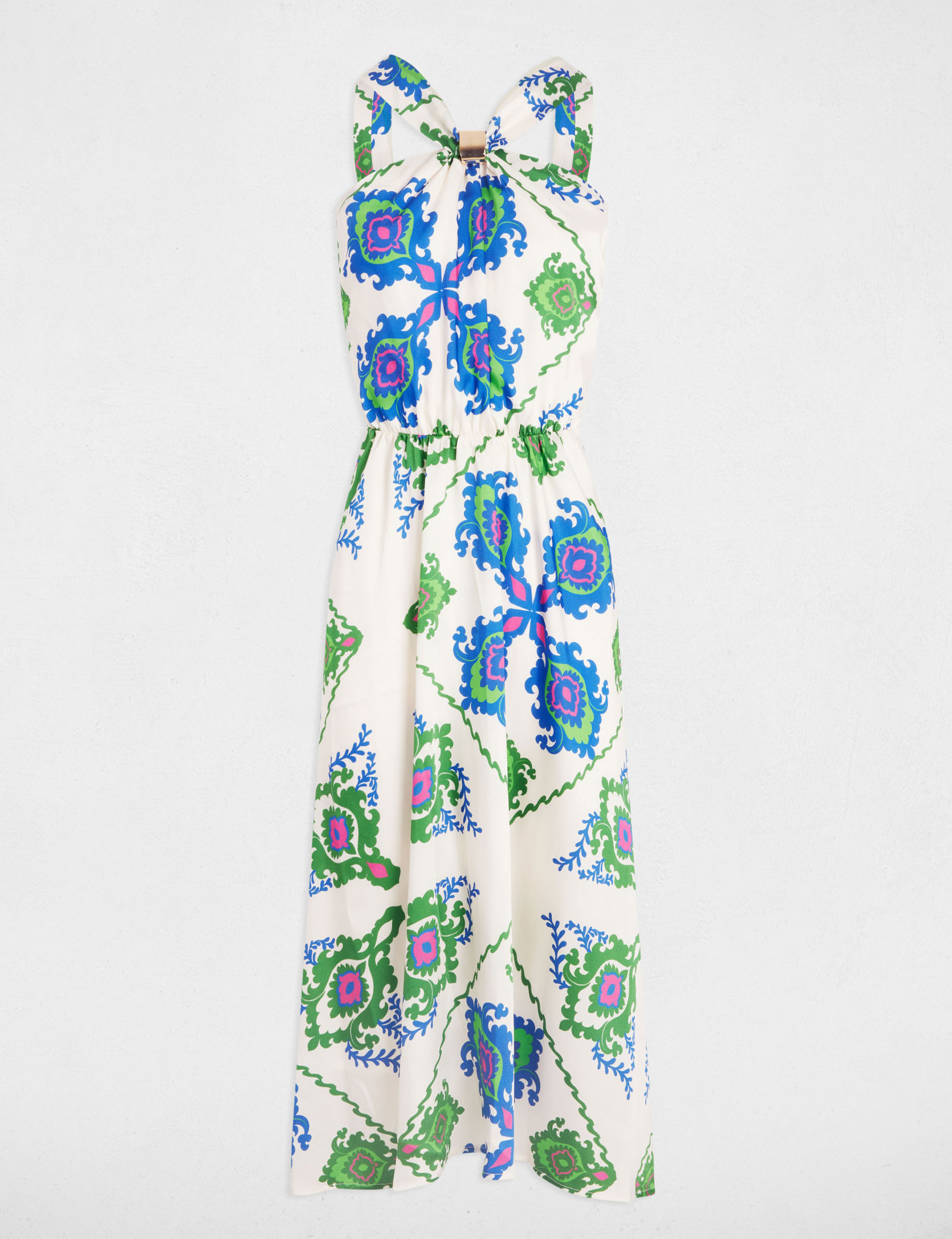 robe midi trapeze imprimee multicolore femme Robe midi trapèze imprimée multicolore femme