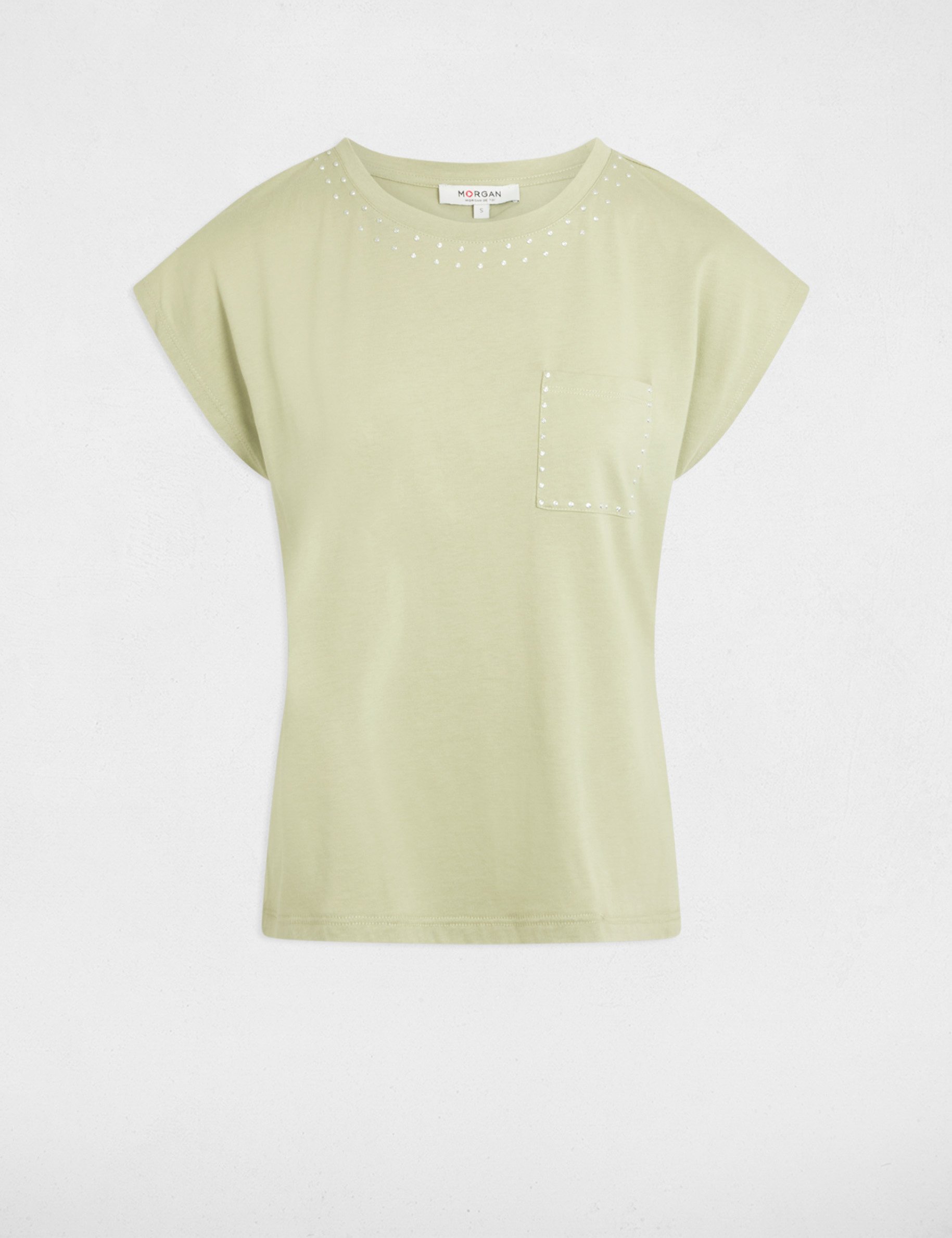 t shirt manches courtes vert clair femme T-shirt manches courtes vert clair femme