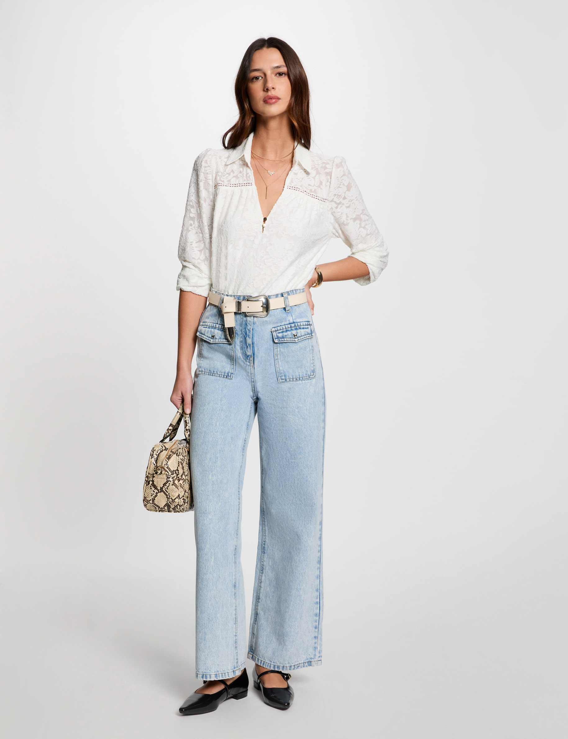 t shirt manches longues blanc femme T-shirt manches longues blanc femme