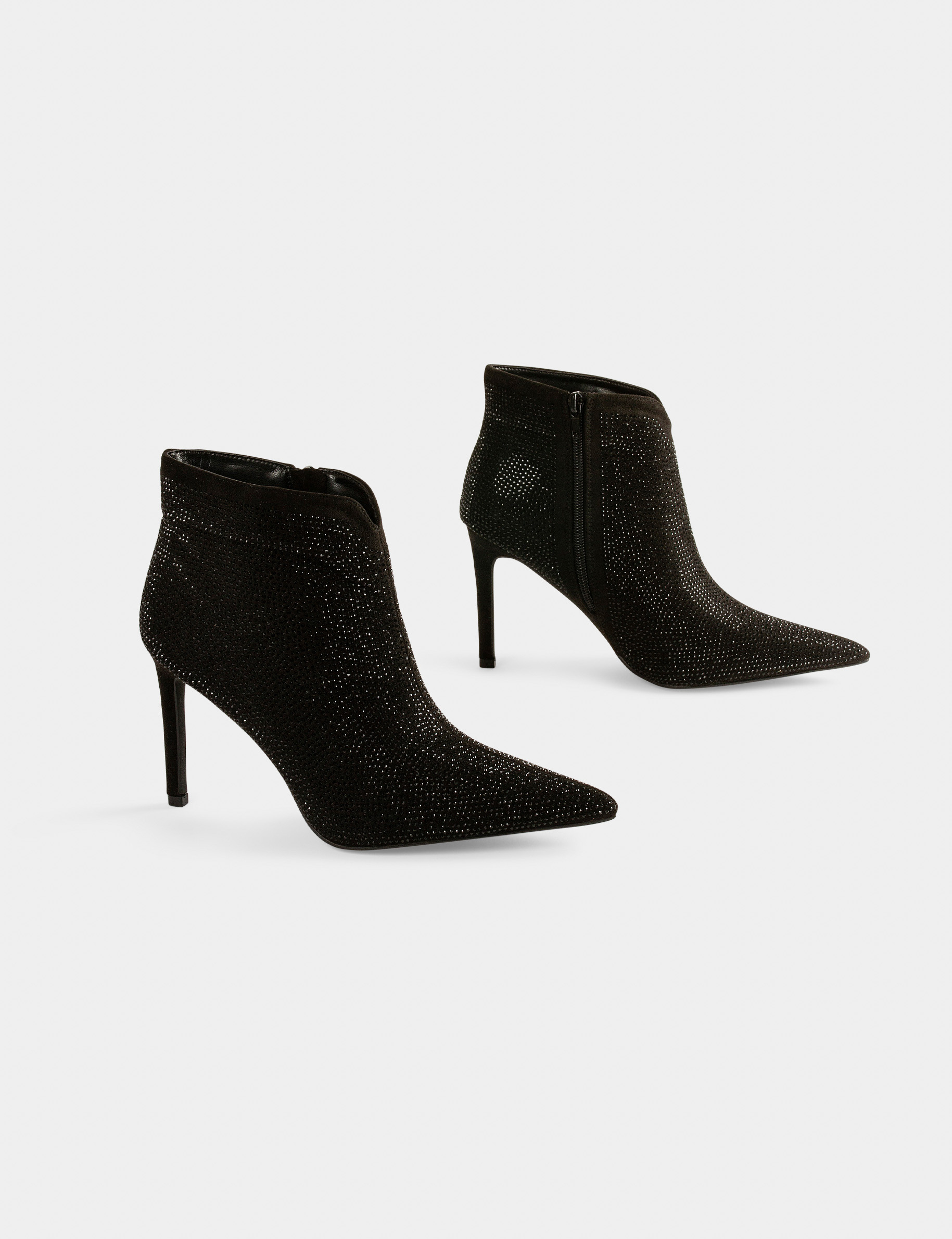 Bottines à talons avec strass noir femme Bottines à talons avec strass noir femme