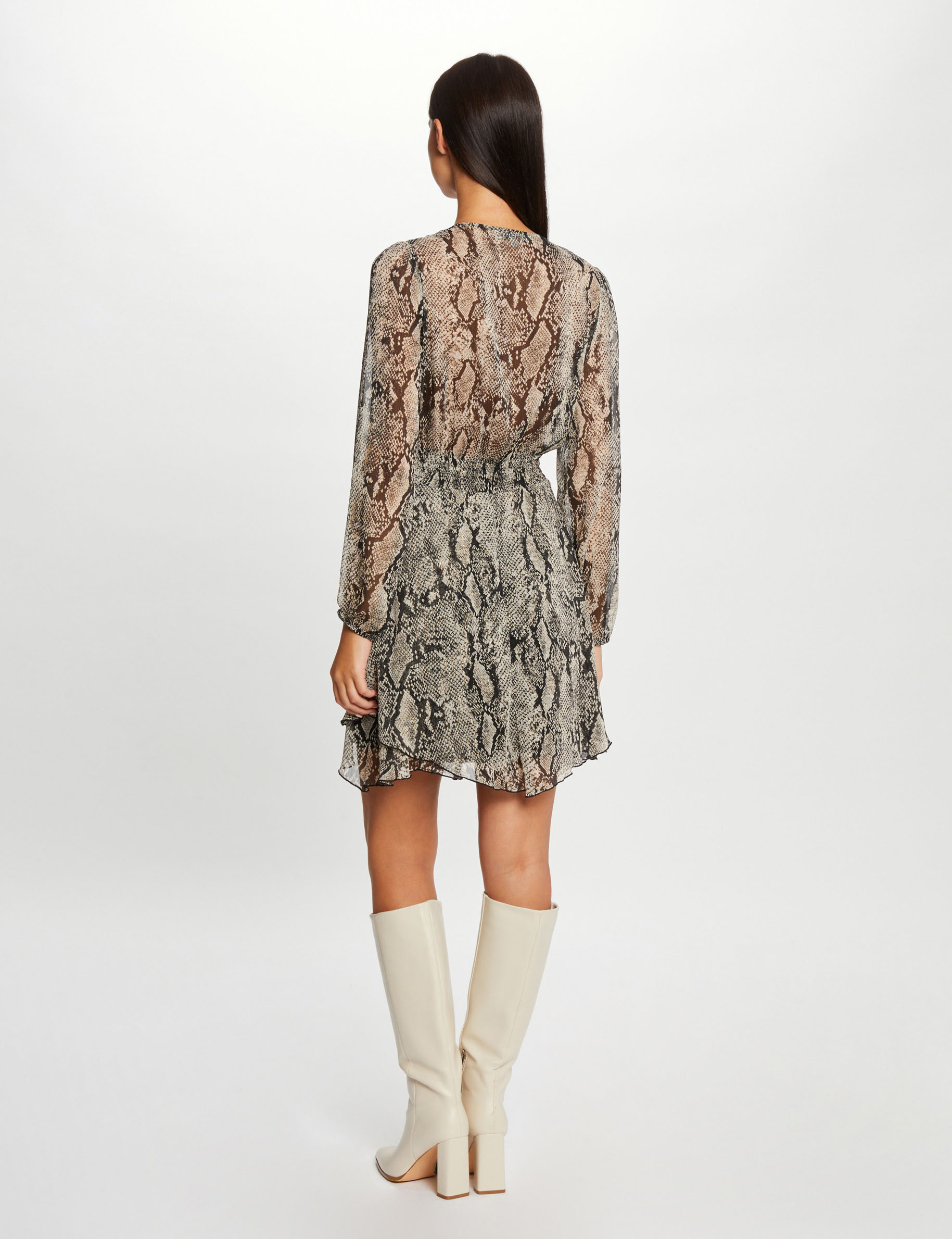 robe evasee imprime python multico femme Robe évasée imprimé python multico femme