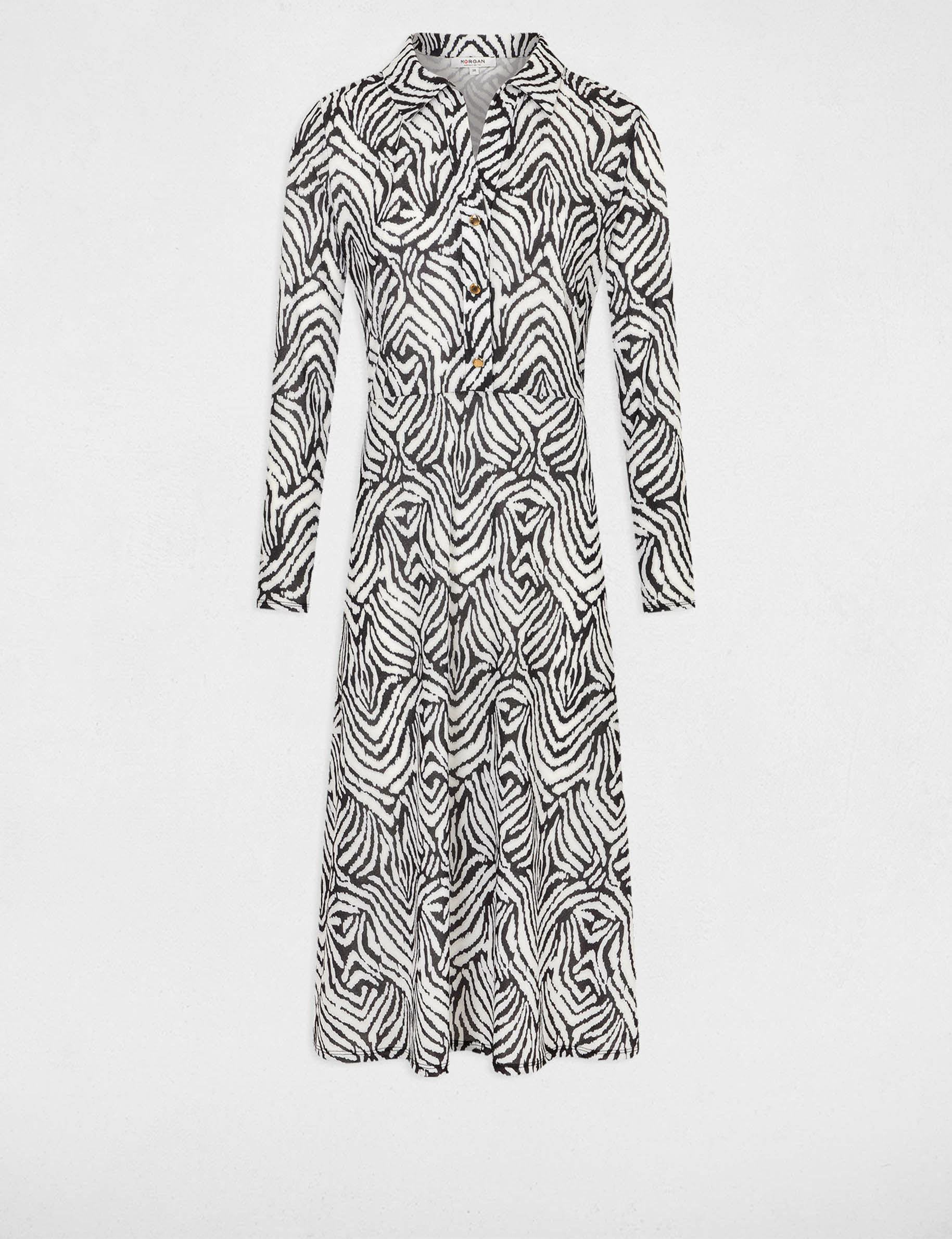 Robe midi droite imprim&eacute;e multico femme