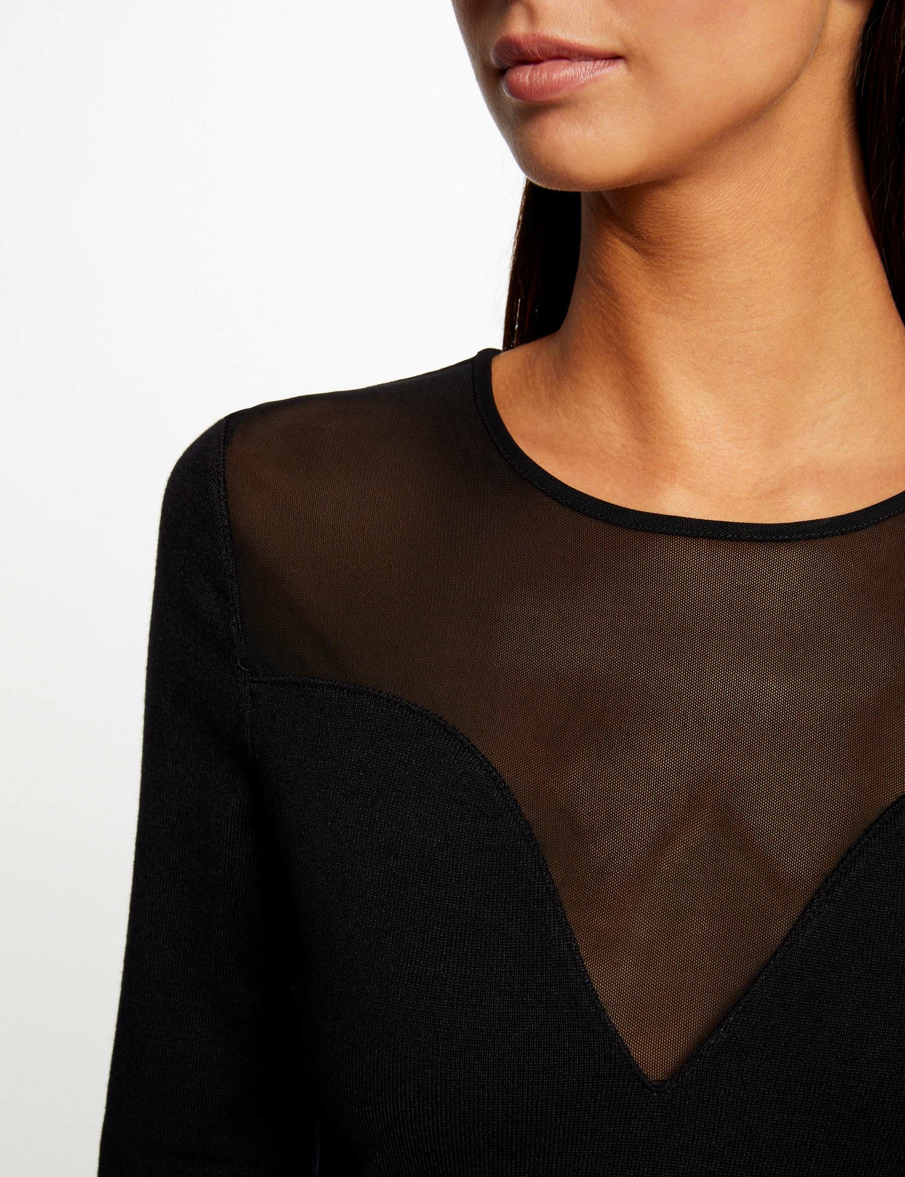 Pull noir on sale manche transparente