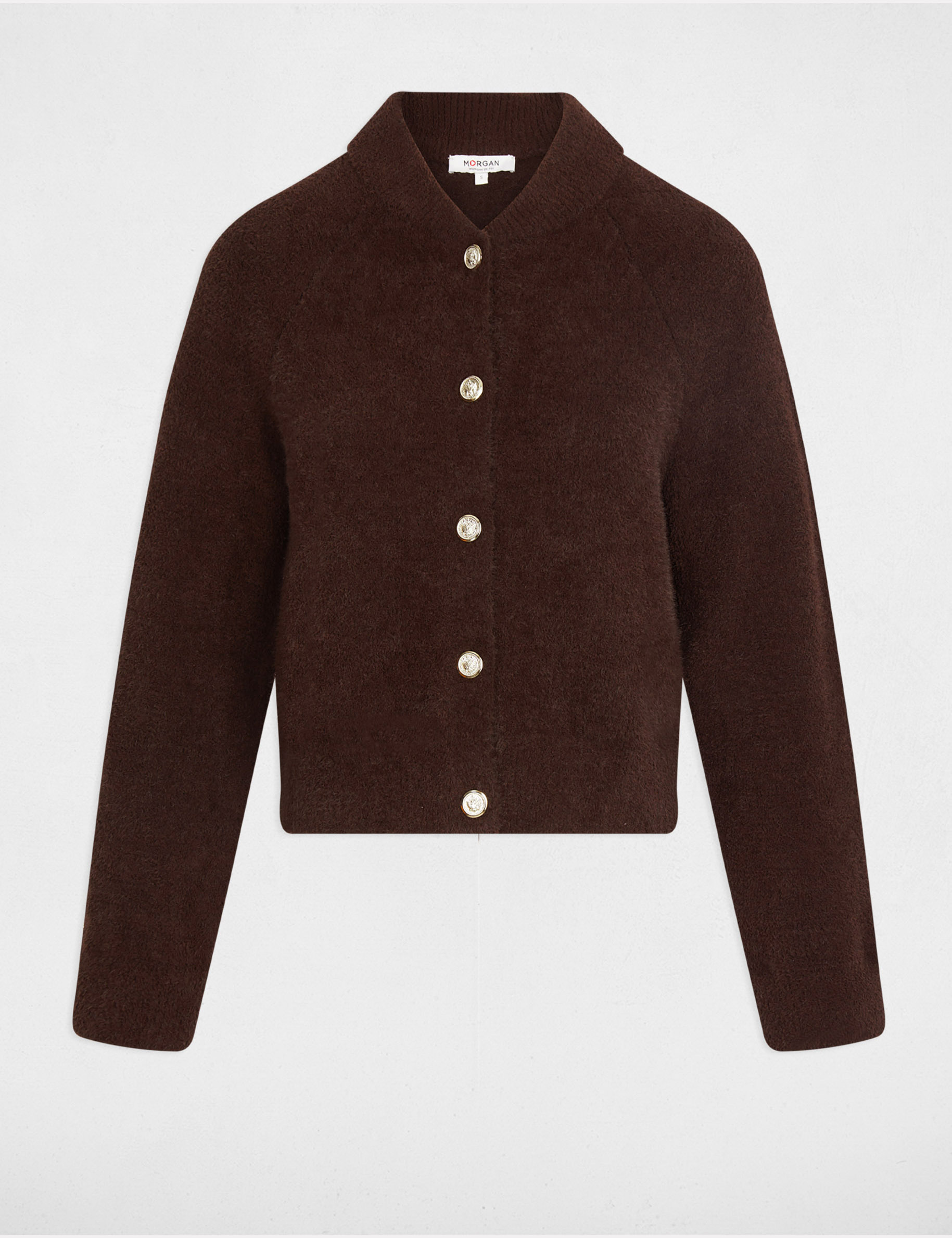 Vêtement Gilet Maille Marron Femme Gilet Manches Longues