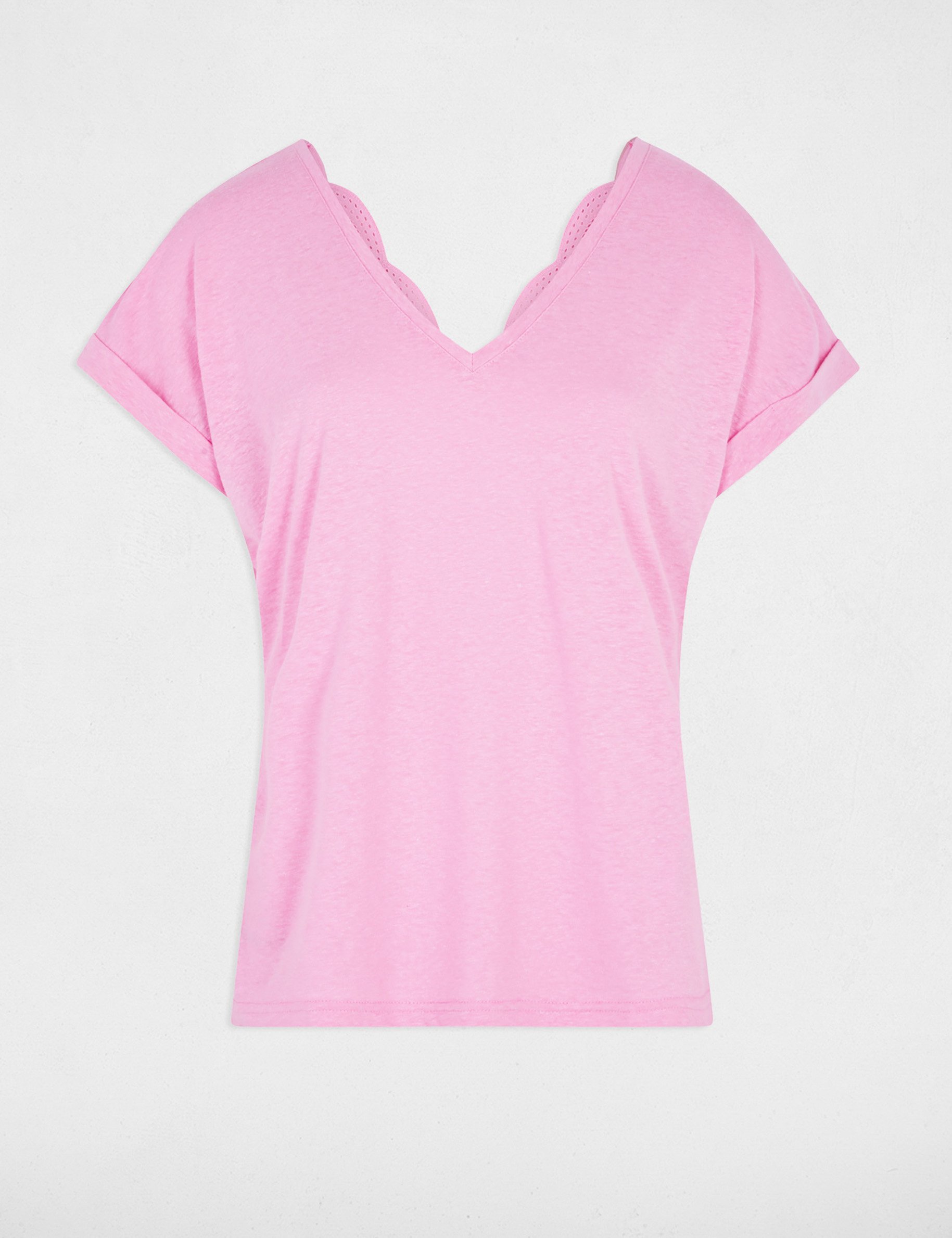 t shirt manches courtes rose femme T-shirt manches courtes rose femme