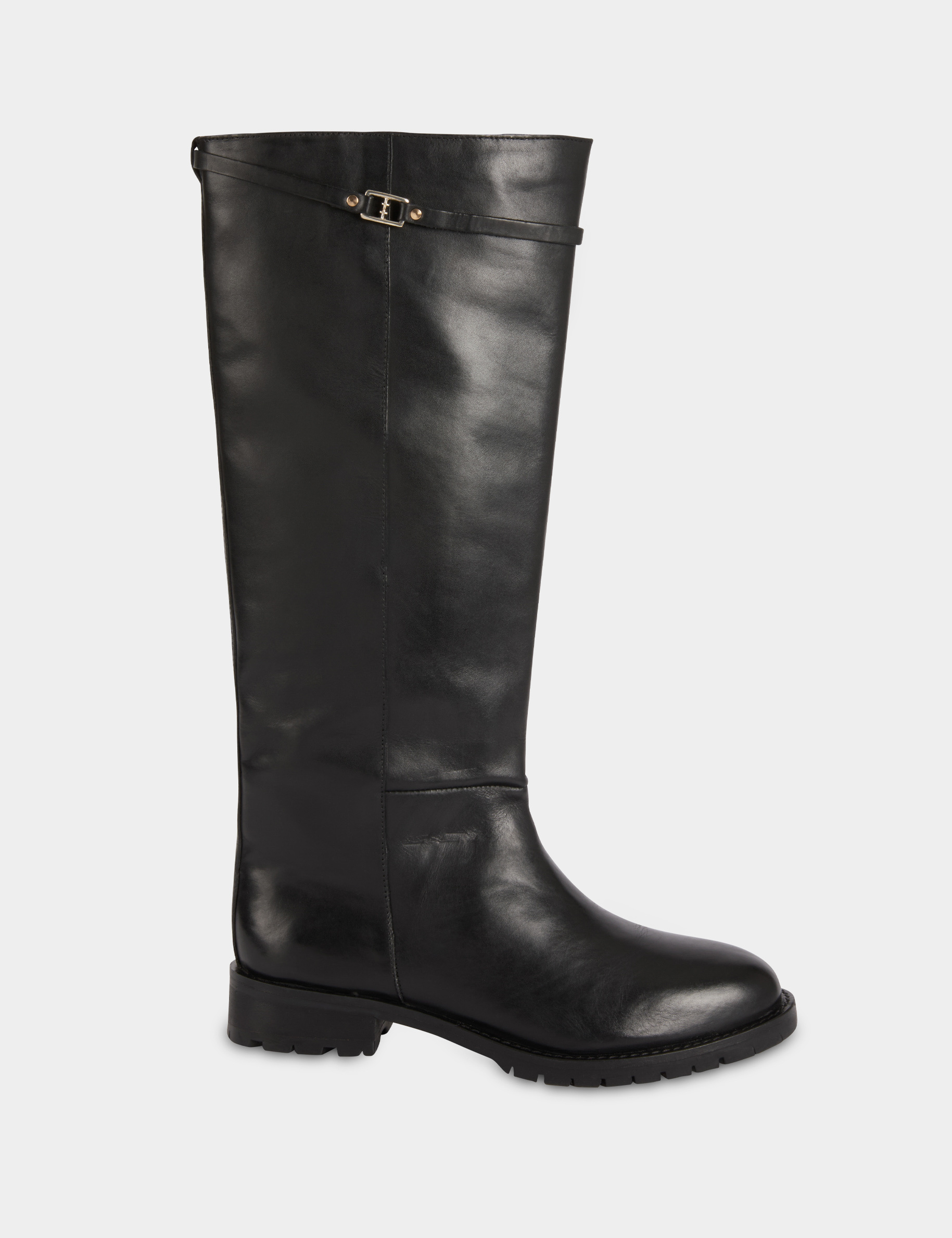 Botte cavali&egrave;re similicuir noir femme