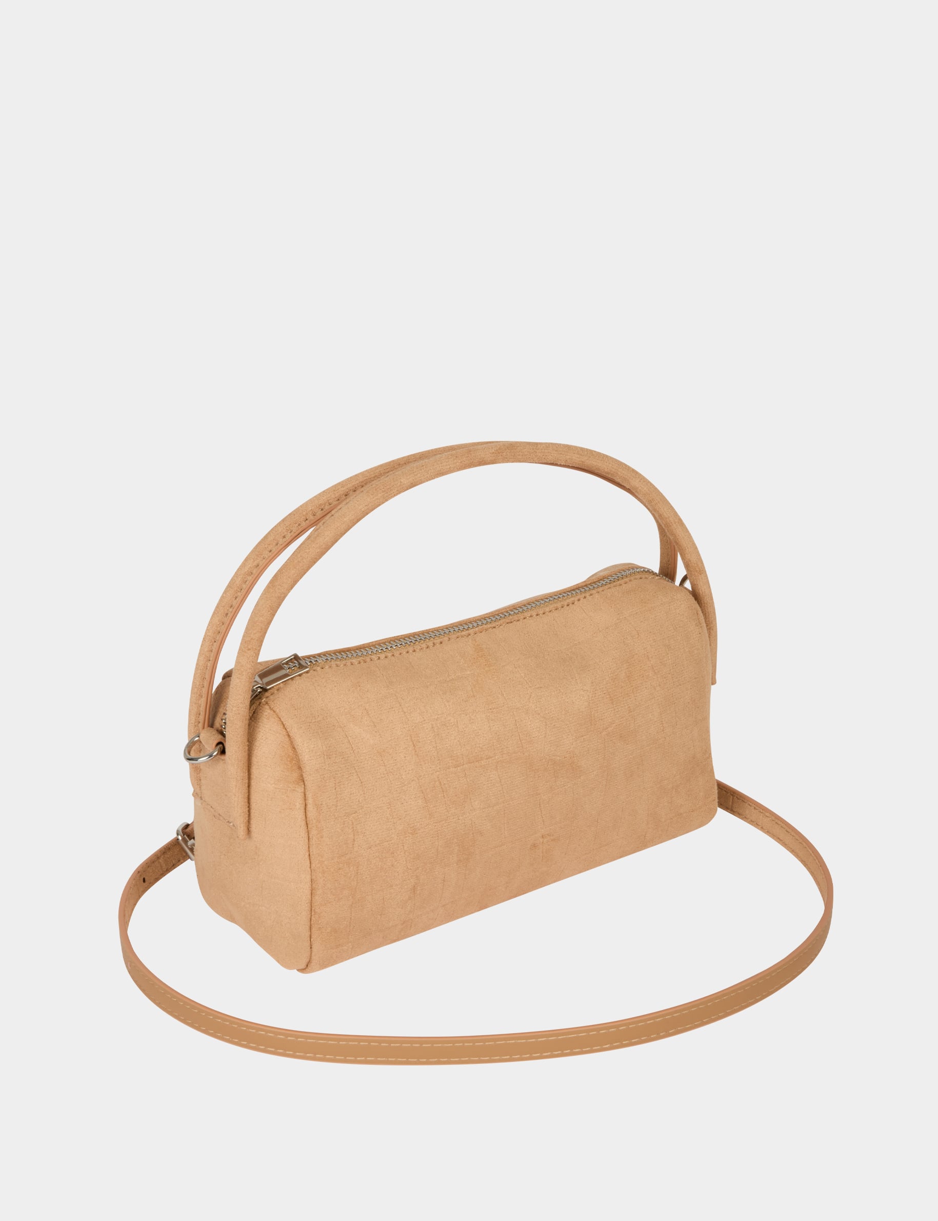 Sac bandouli&egrave;re similicuir beige femme