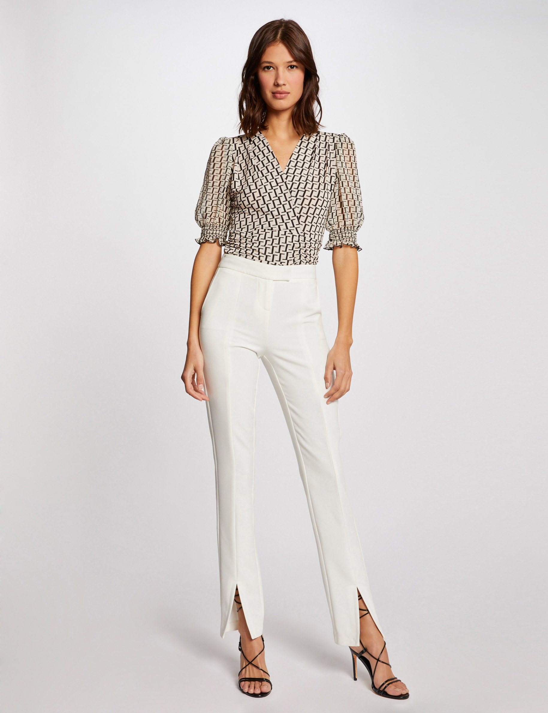 T-shirt manches courtes imprimé ecru femme T-shirt manches courtes imprimé ecru femme
