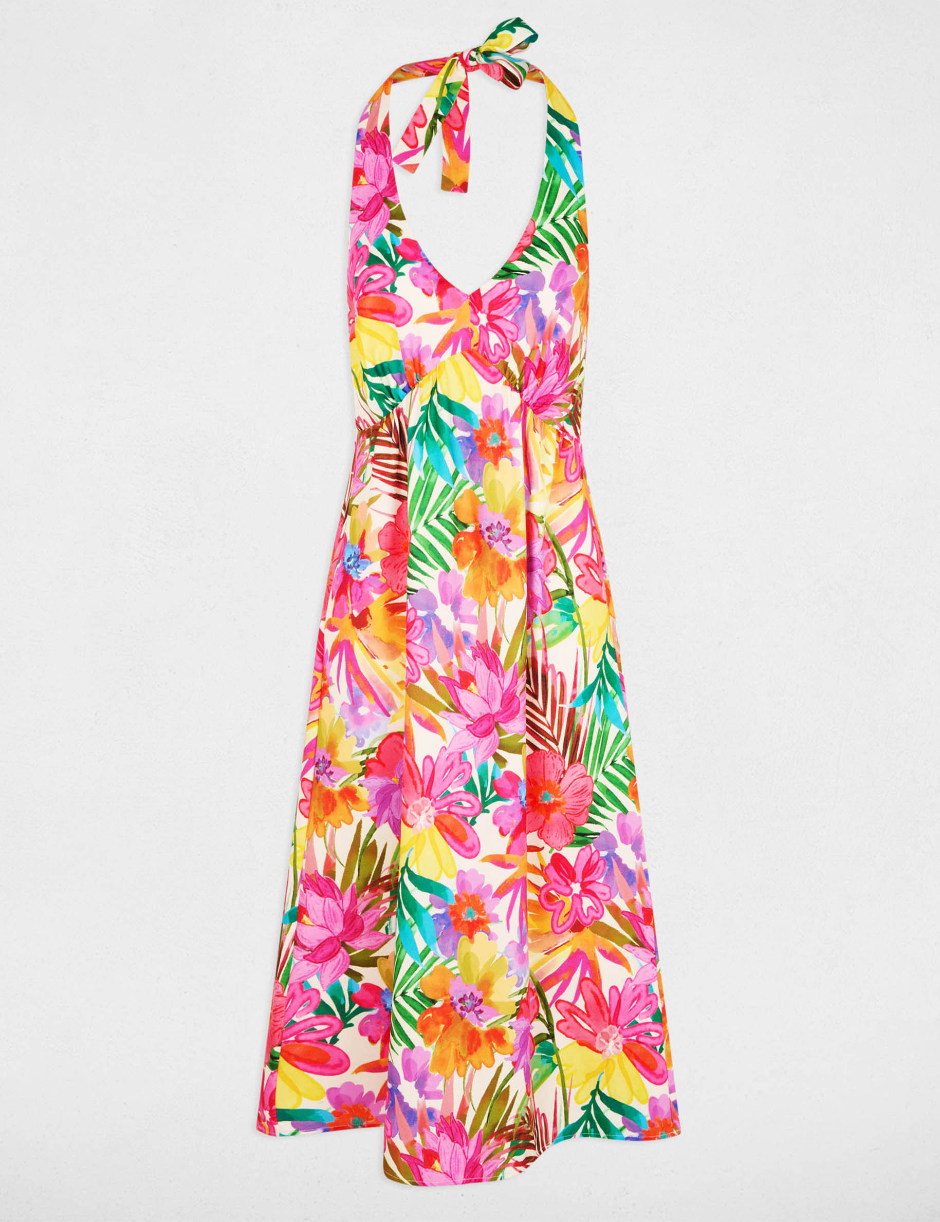 Robe fluide &agrave; motifs multicolore femme