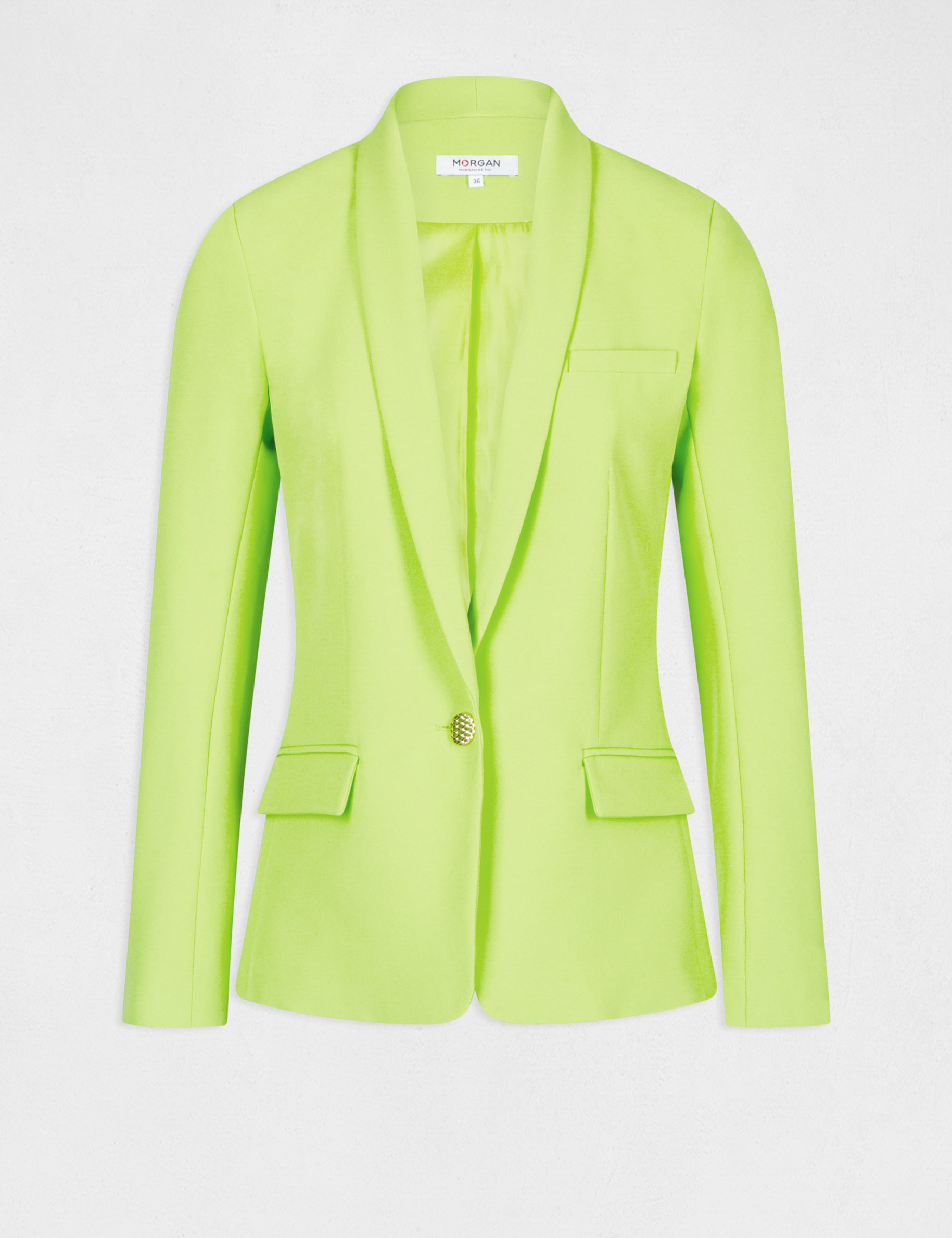 Veste cintrée boutonnée anis femme Veste cintrée boutonnée anis femme