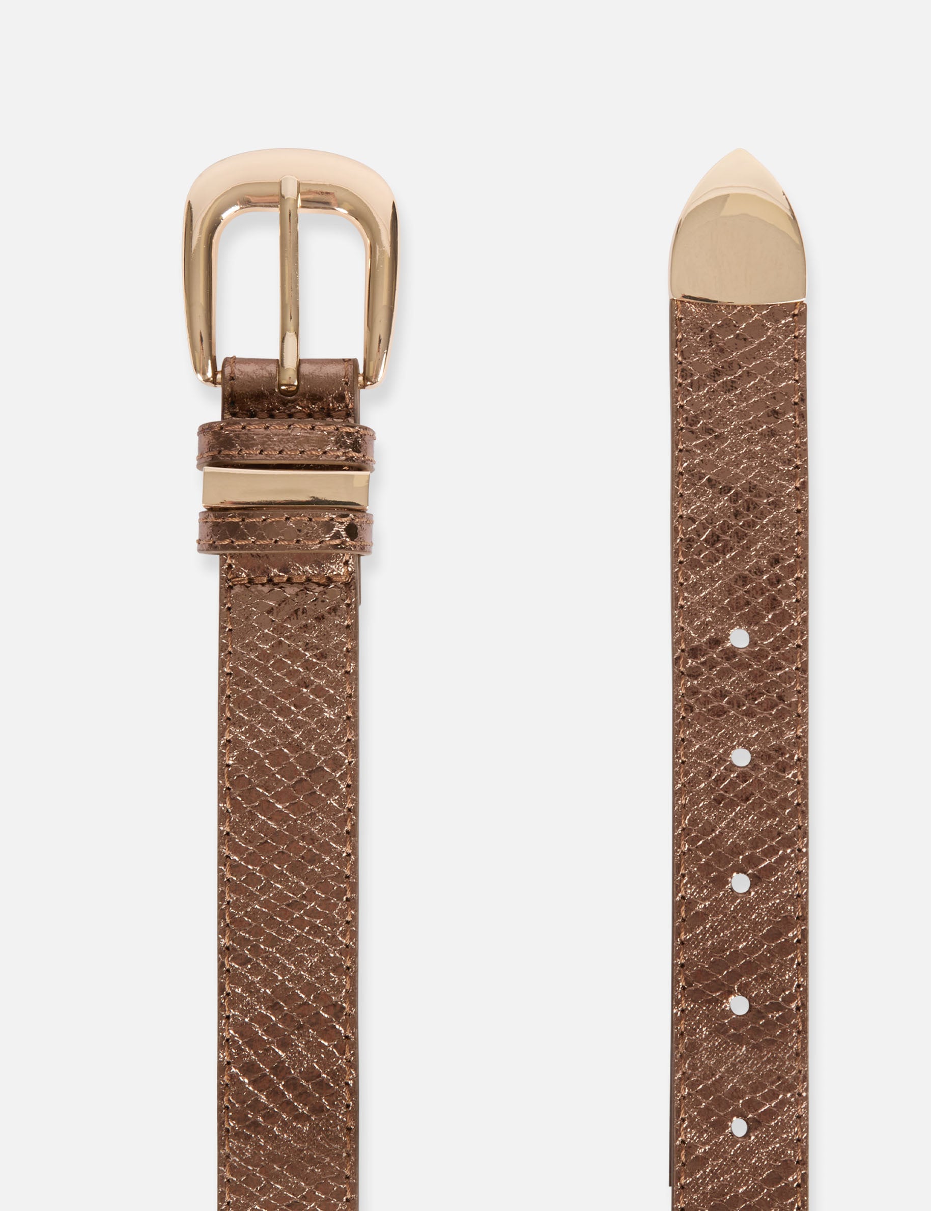 Ceinture effet animalier couleur cuivre femme