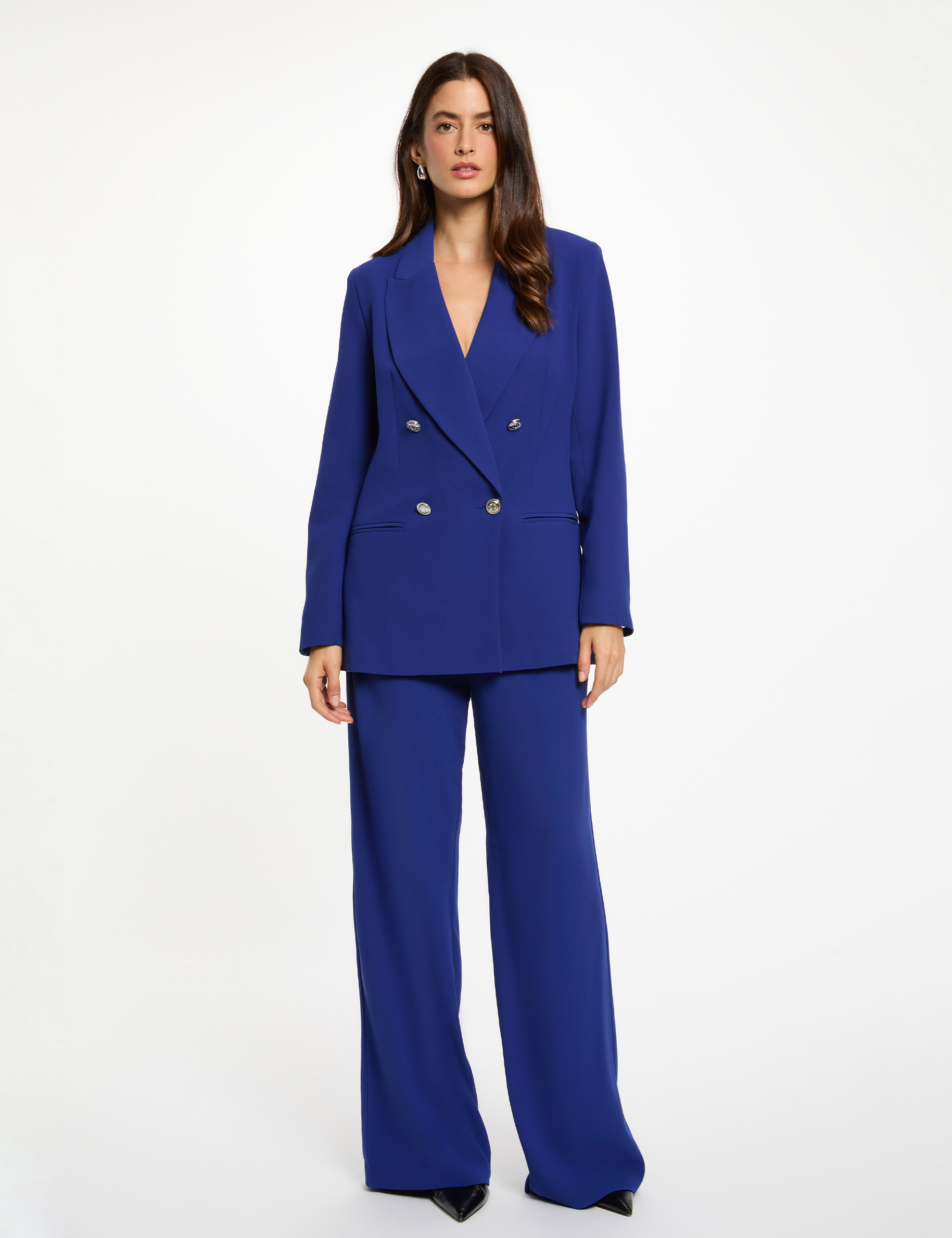 Blazer bleu p&eacute;trole femme