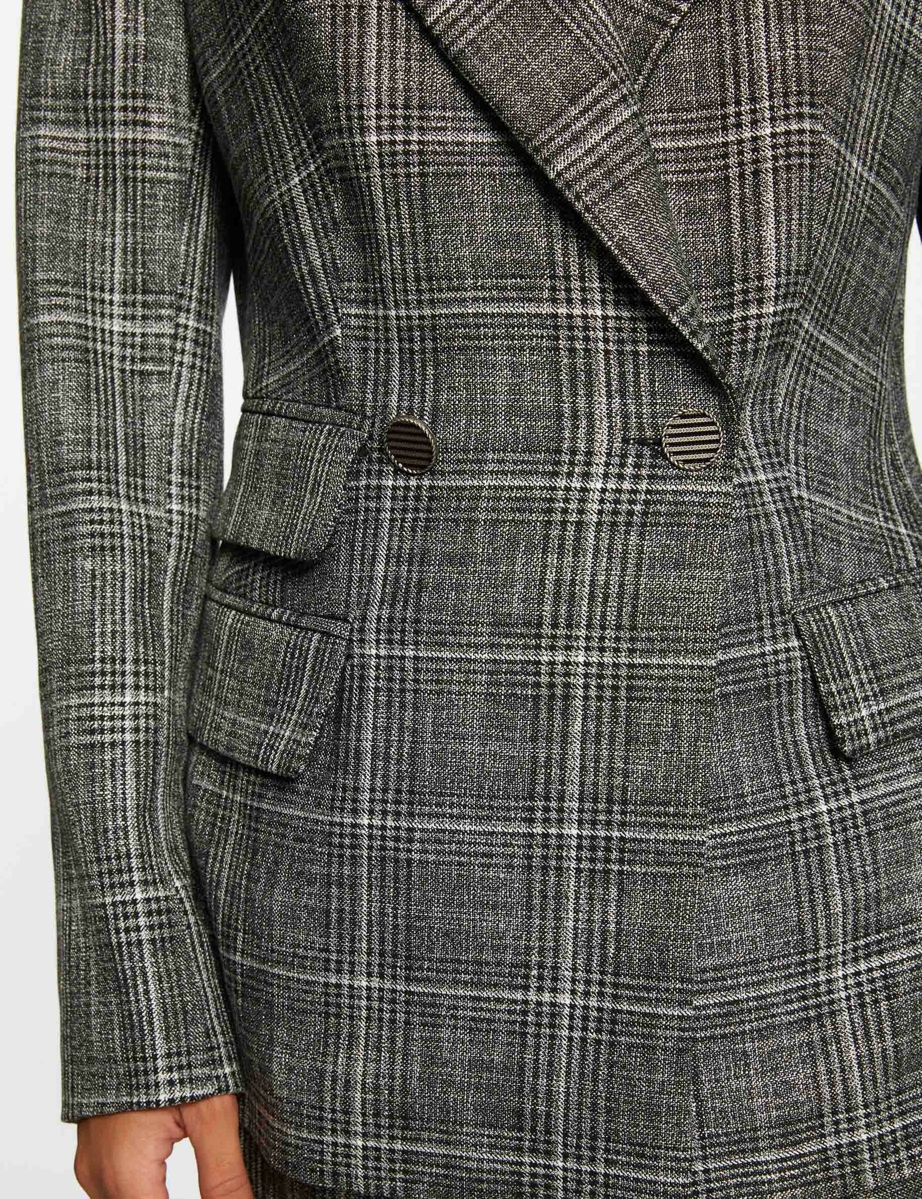 Veste tailleur city droite carreaux gris moyen femme Morgan