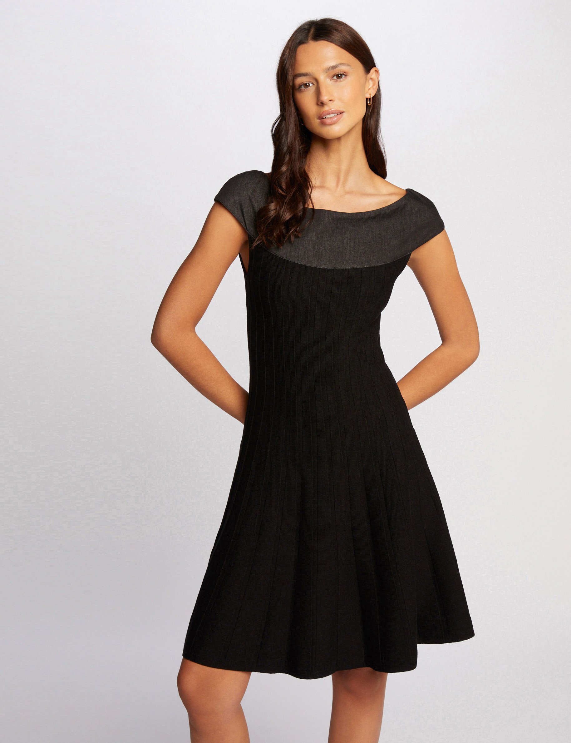 Morgan Femme Robe Robe Tricot Ajouru00e9e Patineuse Morgan