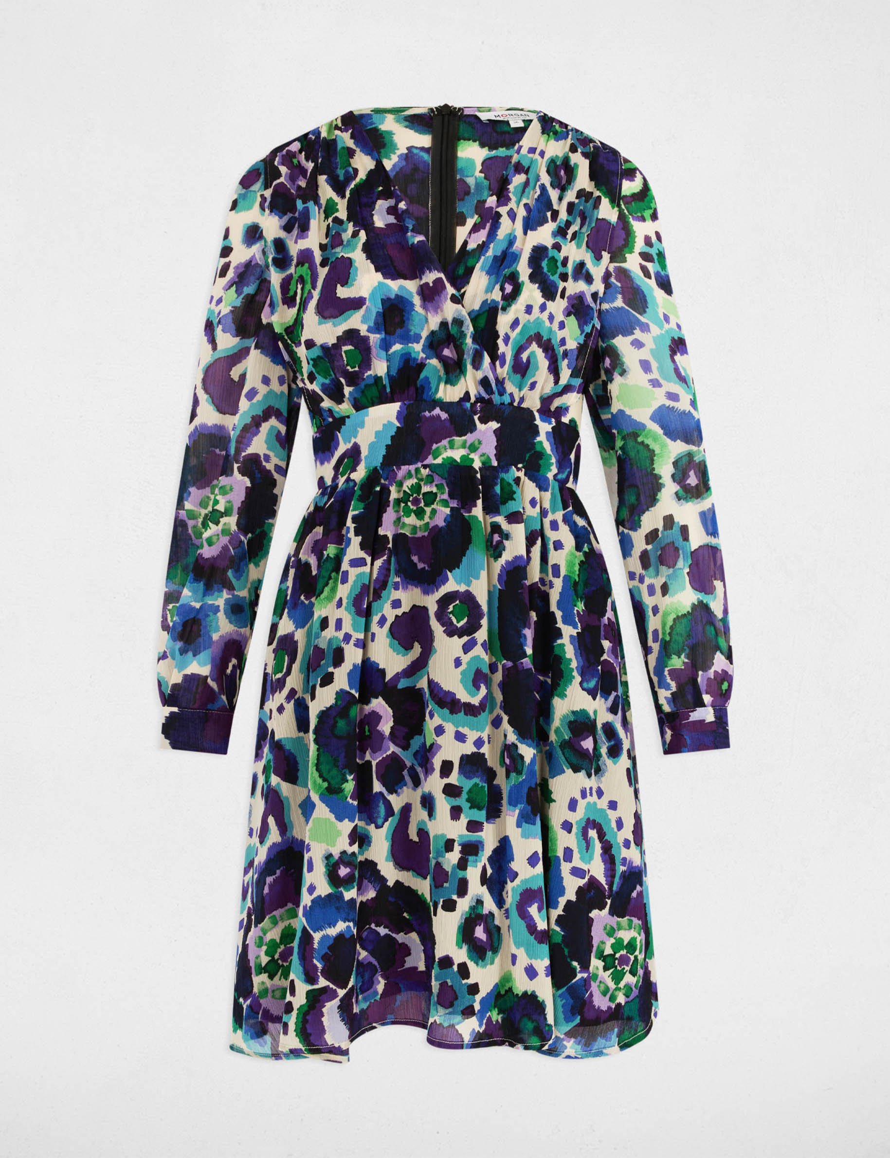 robe courte evasee imprimee multicolore femme Robe courte évasée imprimée multicolore femme