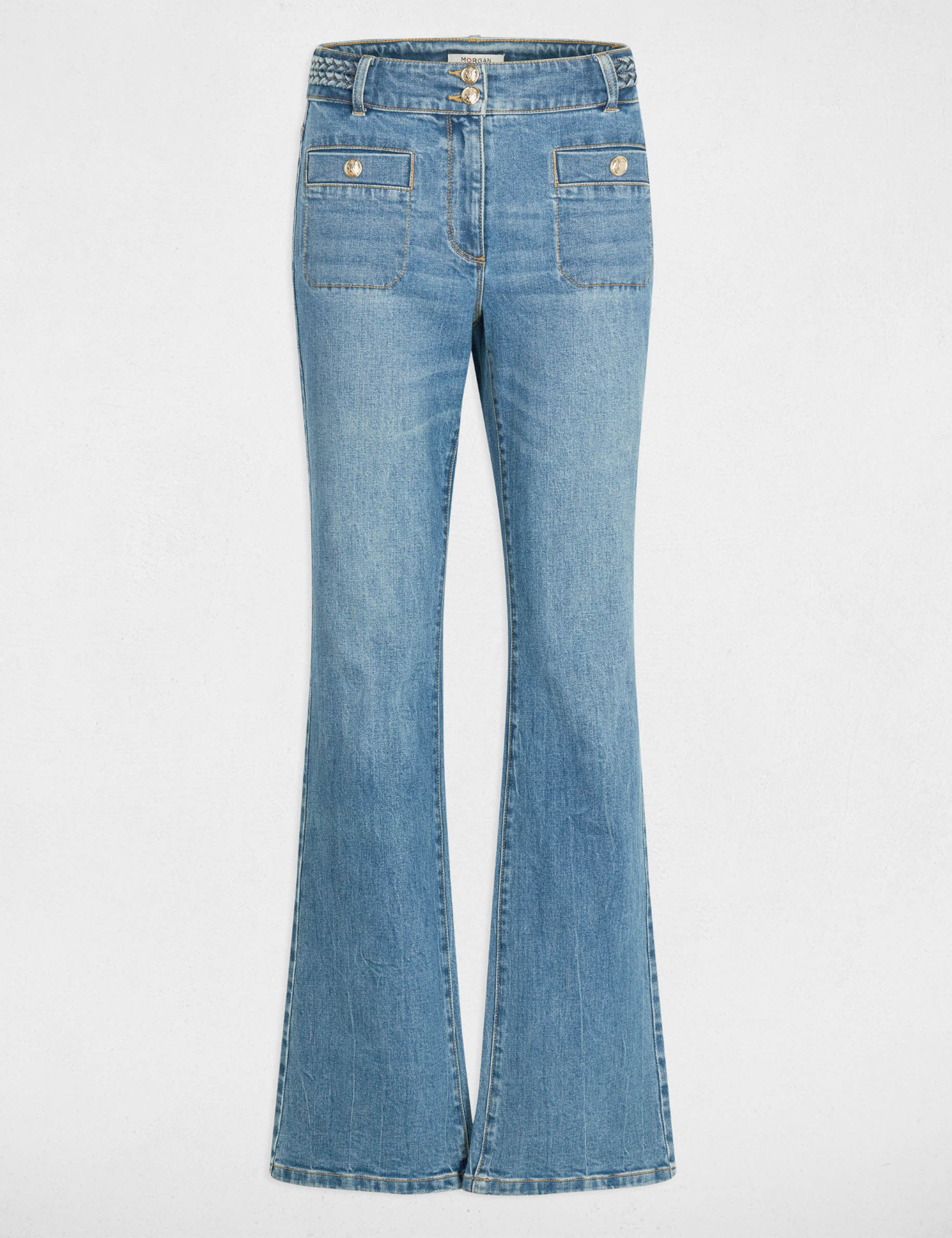 Jean bootcut tressé denim stone femme Morgan