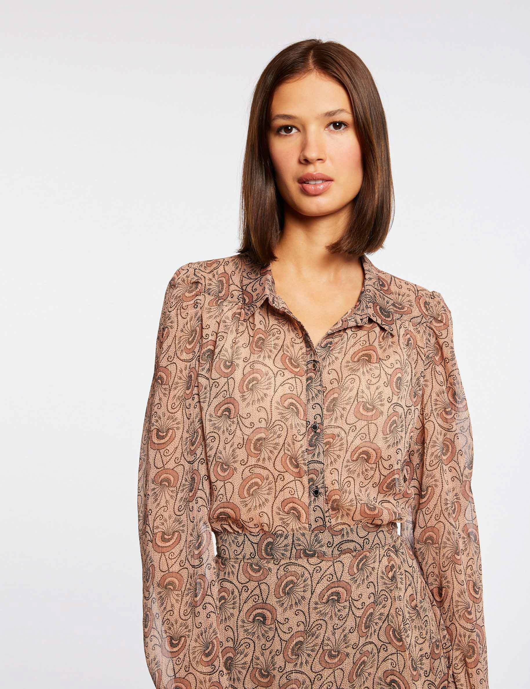 Chemise manches longues imprimée multico femme Chemise manches longues imprimée multico femme