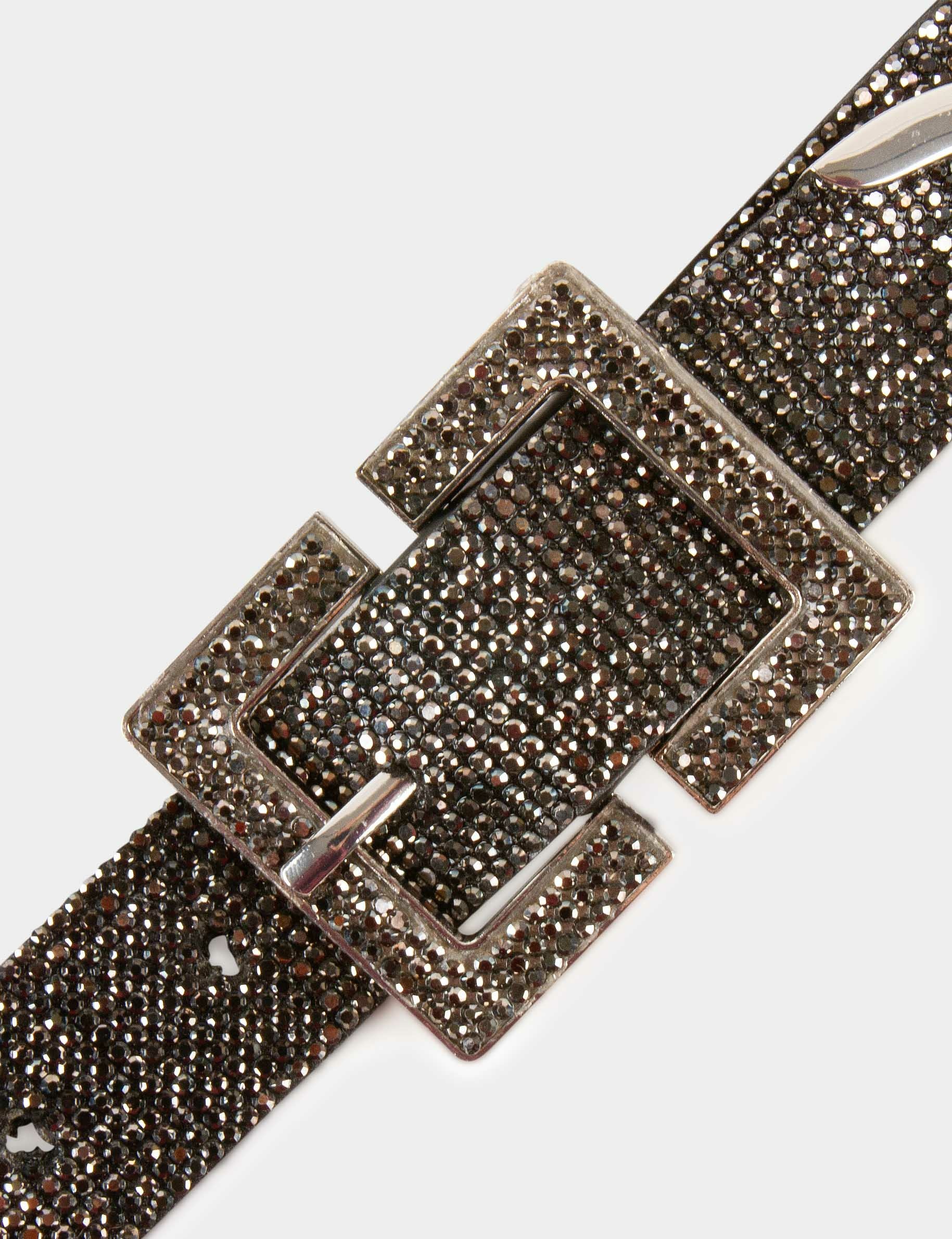 Ceinture avec strass gris moyen femme Morgan